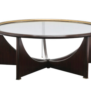 S23530 Tempered Glass Top Wood Frame Table