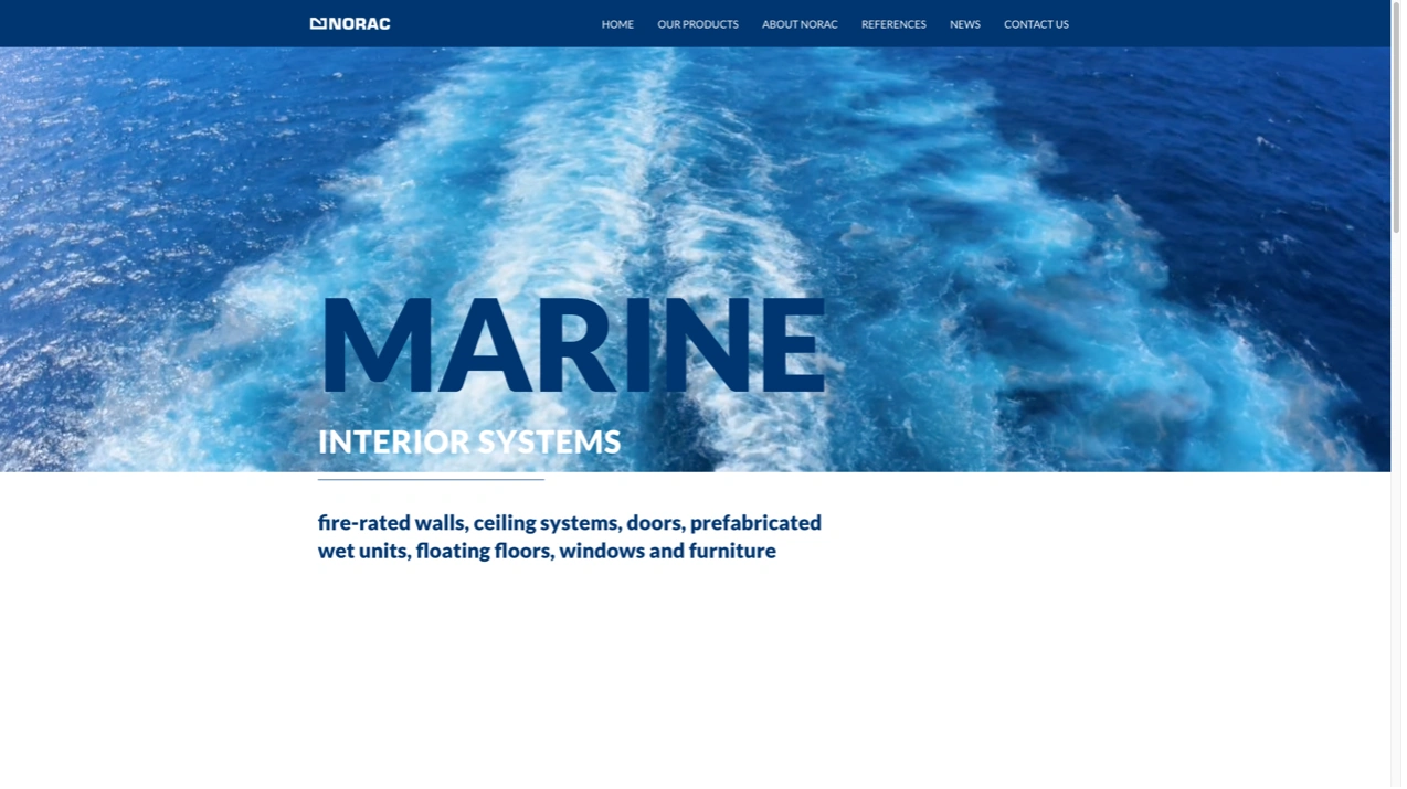 Norac marine furniture manufacturer website