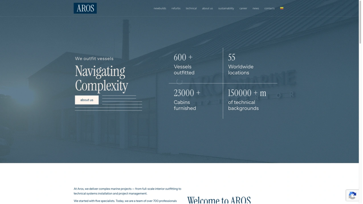 Aros Marine European marine outfitting manufacturer