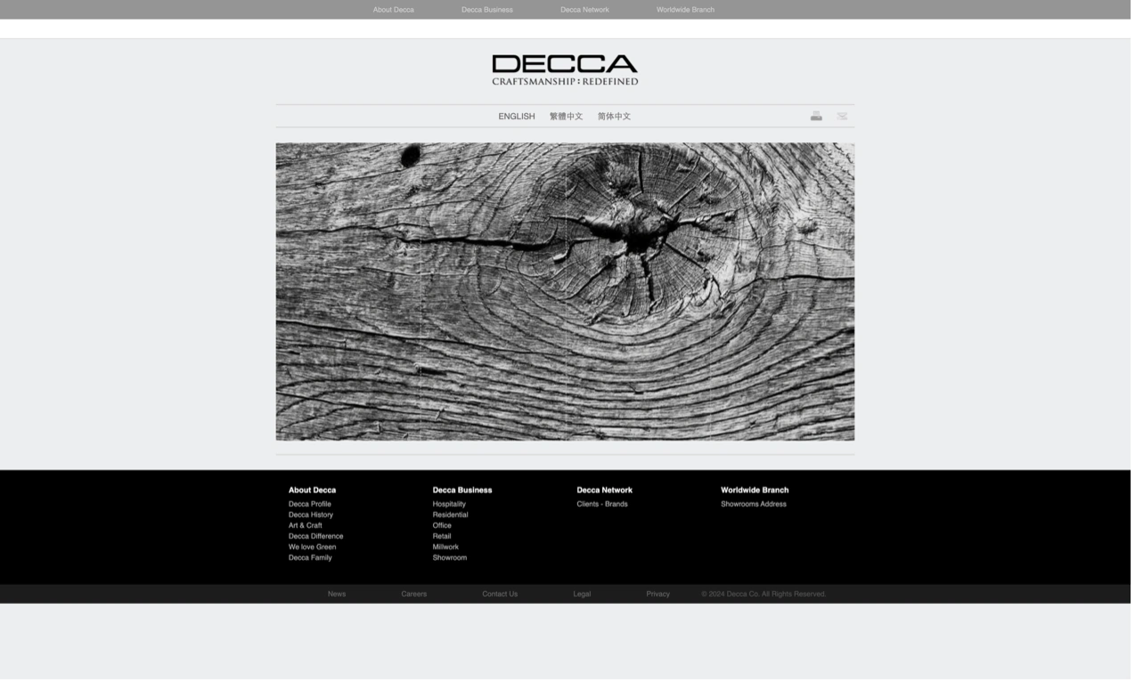 Decca Co. luxury resort furniture manufacturer website