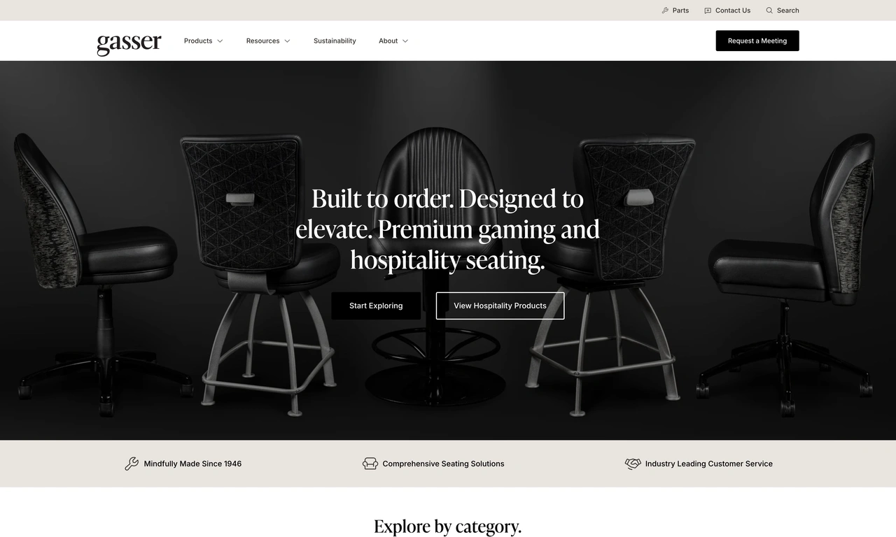 Gasser Chair Company gaming and hospitality seating manufacturer